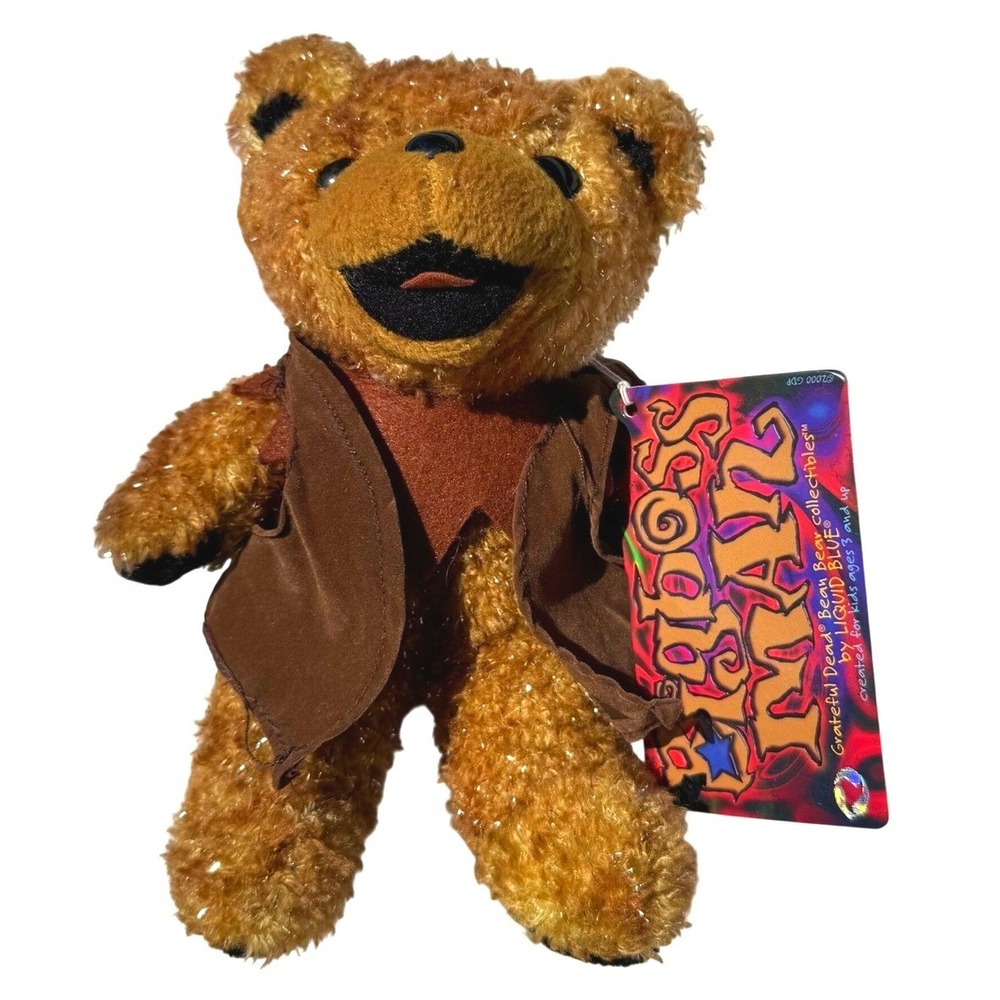 Liquid Blue Grateful Dead Big Boss Man Bean Bear Plush 7" -  7/17/66 Fillmore